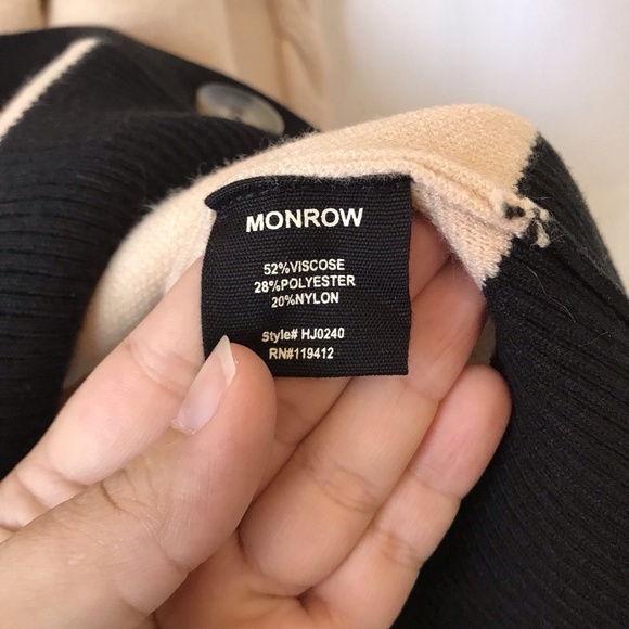 Monrow Colorblocked V-Neck Cardigan Small - Picture 7 of 11